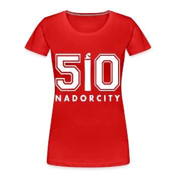 Nador kennzeichen ا 50 - Frauen Premium Bio T-Shirt - Rot - Vorne - Mia (176cm)