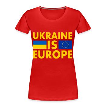Ukraine - Frauen Premium Bio T-Shirt - Rot - Vorne - Mia (176cm)