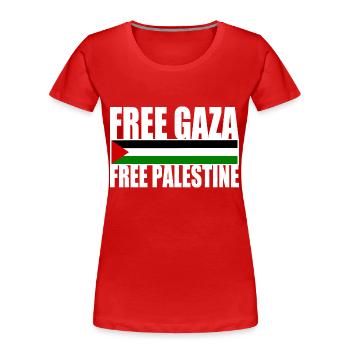 Free gaza free palestine - Women's Premium Organic T-Shirt - red - Front - Mia (176cm)