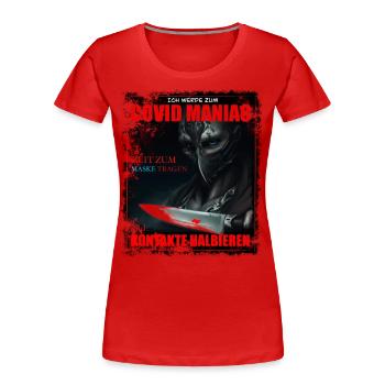 Wear mask & halve contacts they said - Women's Premium Organic T-Shirt - red - Front - Mia (176cm)