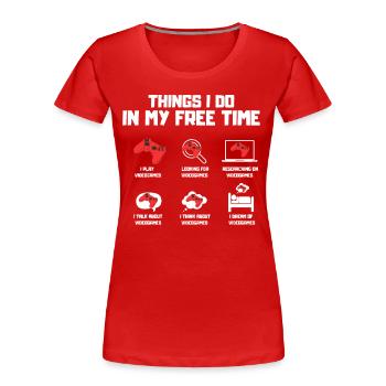 Video game geek - Women's Premium Organic T-Shirt - red - Front - Mia (176cm)
