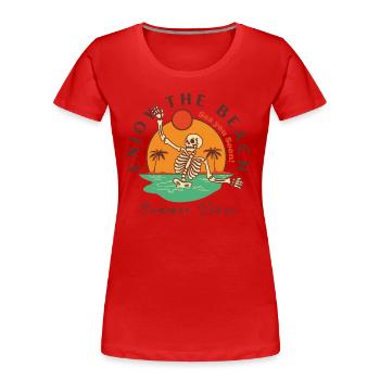 Enjoy the beach, sunset - Women's Premium Organic T-Shirt - red - Front - Mia (176cm)