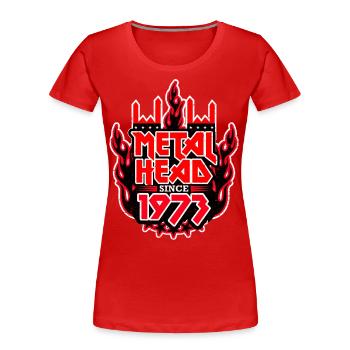 METALHEAD since 1973 - Women's Premium Organic T-Shirt - red - Front - Mia (176cm)