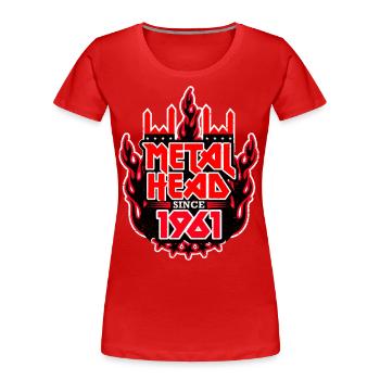 METALHEAD since 1961 - Women's Premium Organic T-Shirt - red - Front - Mia (176cm)