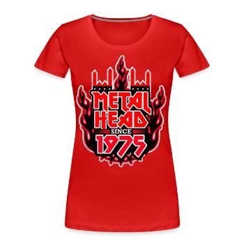 METALHEAD since 1975 - Women's Premium Organic T-Shirt - red - Front - Mia (176cm)