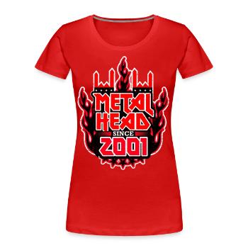 METALHEAD since 2001 - Women's Premium Organic T-Shirt - red - Front - Mia (176cm)