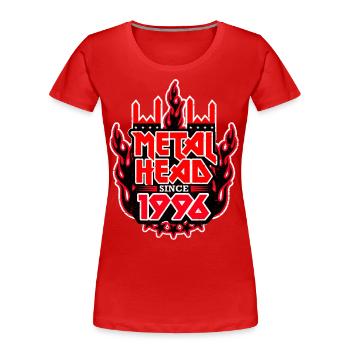 METALHEAD since 1996 - Women's Premium Organic T-Shirt - red - Front - Mia (176cm)