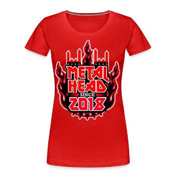 METALHEAD since 2018 - Women's Premium Organic T-Shirt - red - Front - Mia (176cm)
