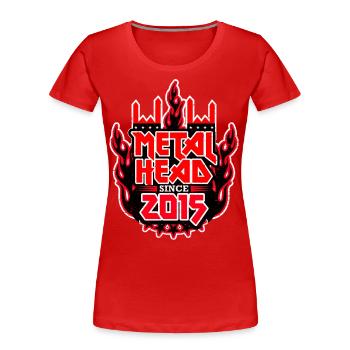 METALHEAD since 2015 - Women's Premium Organic T-Shirt - red - Front - Mia (176cm)