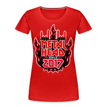 METALHEAD since 2017 - Women's Premium Organic T-Shirt - red - Front - Mia (176cm)