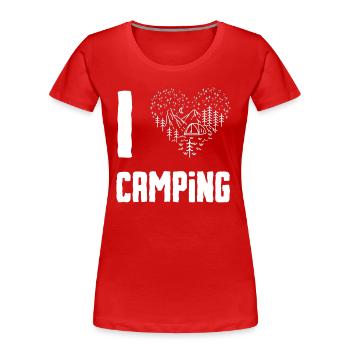i love camping - Women's Premium Organic T-Shirt - red - Front - Mia (176cm)
