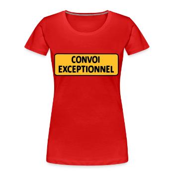 Convoi Exeptionnel - T-shirt bio Premium Femme - rouge - Devant - Mia (176cm)