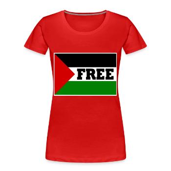 Free palestine - T-shirt bio Premium Femme - rouge - Devant - Mia (176cm)