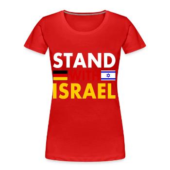 Stand with israel - T-shirt bio Premium Femme - rouge - Devant - Mia (176cm)