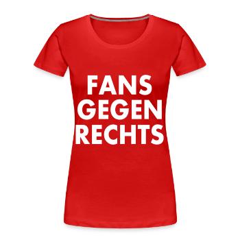 Fans gegen rechts - Frauen Premium Bio T-Shirt - Rot - Vorne - Mia (176cm)