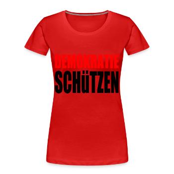 demokratie schützen - Frauen Premium Bio T-Shirt - Rot - Vorne - Mia (176cm)
