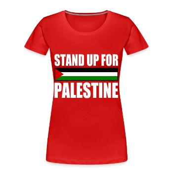 stand up for palestine - Frauen Premium Bio T-Shirt - Rot - Vorne - Mia (176cm)