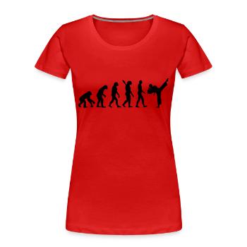 Evolution Karate - Frauen Premium Bio T-Shirt - Rot - Vorne - Mia (176cm)