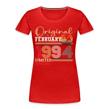 Original Februar Jahrgang 1994 Geburtstag Geschenk - Frauen Premium Bio T-Shirt - Rot - Vorne - Mia (176cm)