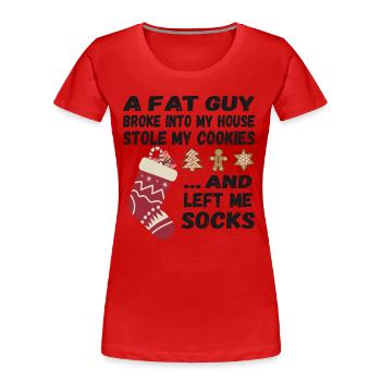 Lustiger Nikolaus Spruch - Ein dicker Kerl ....... - Frauen Premium Bio T-Shirt - Rot - Vorne - Mia (176cm)