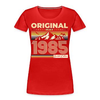 Original Mai 1985 Millésime 1985 Anniversaire 1985 - T-shirt bio Premium Femme - rouge - Devant - Mia (176cm)