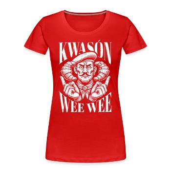 Croissant oui oui funny french france française - Frauen Premium Bio T-Shirt - Rot - Vorne - Mia (176cm)