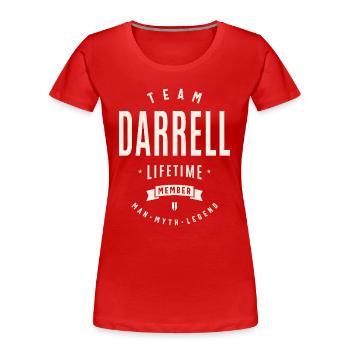 Team Darrell Lifetime Member Funny Name Darrell - Women's Premium Organic T-Shirt - red - Front - Mia (176cm)