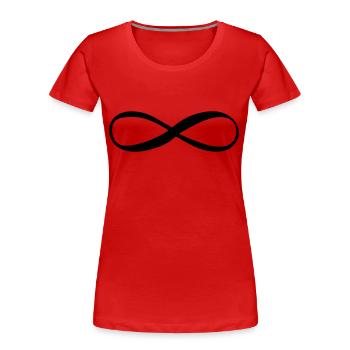 Symbole infini - T-shirt bio Premium Femme - rouge - Devant - Mia (176cm)