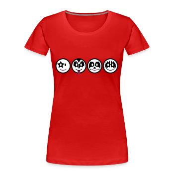 Smiley Kiss Icons (horizontal) 3c - T-shirt bio Premium Femme - rouge - Devant - Mia (176cm)