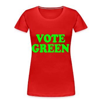 Vote green - Frauen Premium Bio T-Shirt - Rot - Vorne - Mia (176cm)