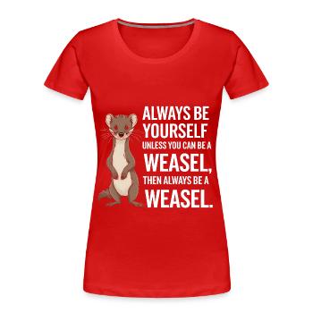 Wiesel - Frauen Premium Bio T-Shirt - Rot - Vorne - Mia (176cm)