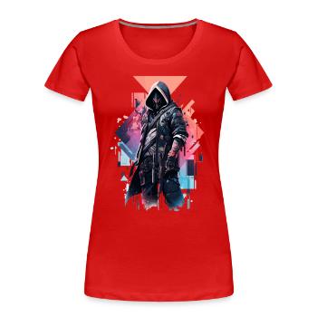 Epic Gamer Cyber Assassin avec masque de robot - T-shirt bio Premium Femme - rouge - Devant - Mia (176cm)