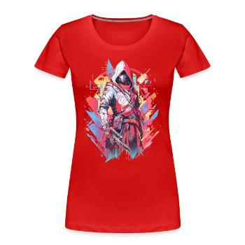 Epic Gamer Cyber Assassin du futur - T-shirt bio Premium Femme - rouge - Devant - Mia (176cm)