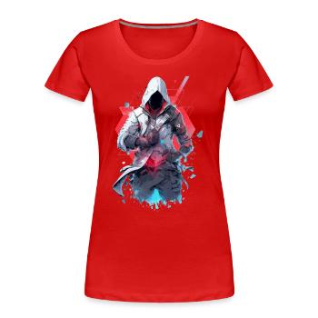 Epic Gamer Cyber Assassin avec Dark Face - T-shirt bio Premium Femme - rouge - Devant - Mia (176cm)