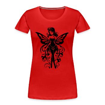 Magic Fairy Silhouette - Spread the magic - Women's Premium Organic T-Shirt - red - Front - Mia (176cm)