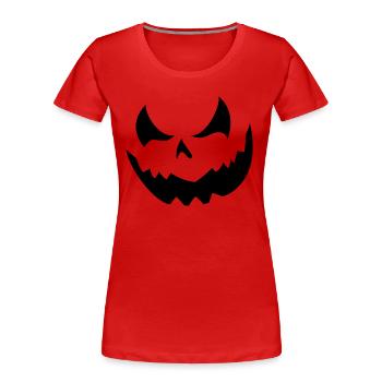 Visage de citrouille effrayant Visage de costume d’Halloween - T-shirt bio Premium Femme - rouge - Devant - Mia (176cm)