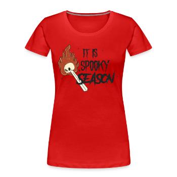 Saison effrayante: Burning Halloween Skull - T-shirt bio Premium Femme - rouge - Devant - Mia (176cm)