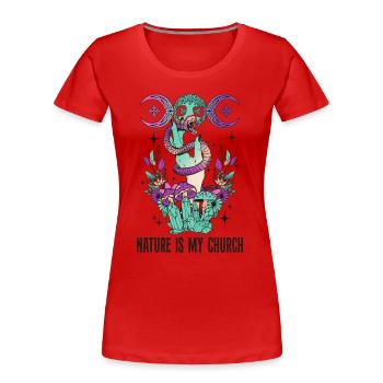 Design magique d’Halloween pour les amoureux des sorcières - T-shirt bio Premium Femme - rouge - Devant - Mia (176cm)