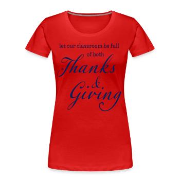 Merci et donner - Professeur reconnaissant pour l’école - T-shirt bio Premium Femme - rouge - Devant - Mia (176cm)
