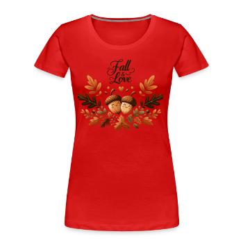 Cute Fall & Love - Thanksgiving Turkey Time Kinder - Frauen Premium Bio T-Shirt - Rot - Vorne - Mia (176cm)