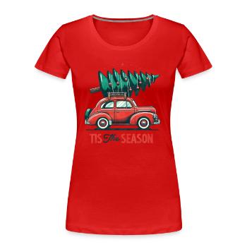 Tis the Season - Funny Holidays Funny Christmas - Women's Premium Organic T-Shirt - red - Front - Mia (176cm)