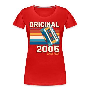 18. Geburtstag Kassette Dezember Jahrgang 2005 - Frauen Premium Bio T-Shirt - Rot - Vorne - Mia (176cm)