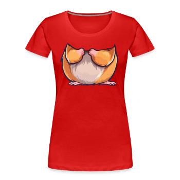 Süßer Hamster Halloween Verkleidung Kostüm - Frauen Premium Bio T-Shirt - Rot - Vorne - Mia (176cm)