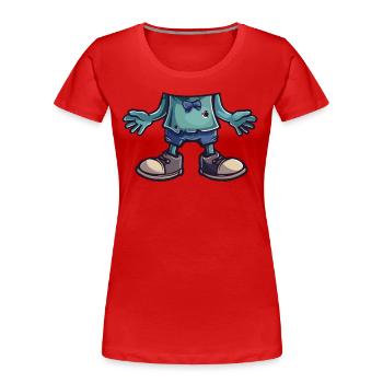 Gruseliger Zombie Halloween Verkleidung Kostüm - Frauen Premium Bio T-Shirt - Rot - Vorne - Mia (176cm)