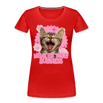 Chat avec un dicton effronté : Blague pour les fans de chats - T-shirt bio Premium Femme - rouge - Devant - Mia (176cm)