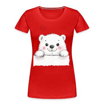Ein süßer Eisbär mit rosigen Wangen - Frauen Premium Bio T-Shirt - Rot - Vorne - Mia (176cm)