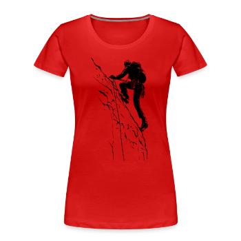 Klettern Am Limit: Felsklettern in den Alpen - Frauen Premium Bio T-Shirt - Rot - Vorne - Mia (176cm)