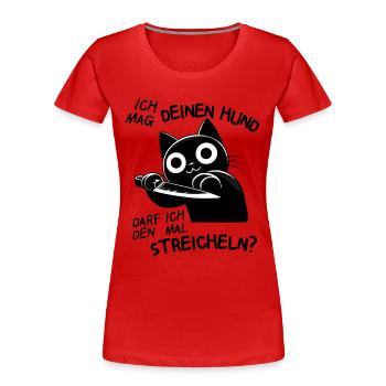 Süße Katze mit Messer – Niedlich, aber tödlich - Frauen Premium Bio T-Shirt - Rot - Vorne - Mia (176cm)