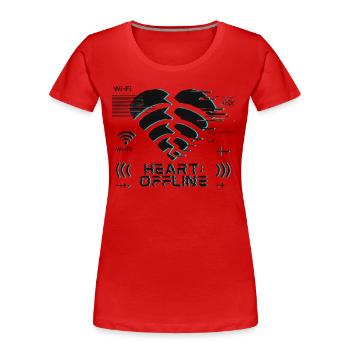 Heart: Offline – Glitch Korrupt Herz Verbindung - Frauen Premium Bio T-Shirt - Rot - Vorne - Mia (176cm)