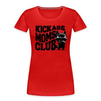 Kickass Moms Club - Coole Katze Loki für Muttertag - Frauen Premium Bio T-Shirt - Rot - Vorne - Mia (176cm)